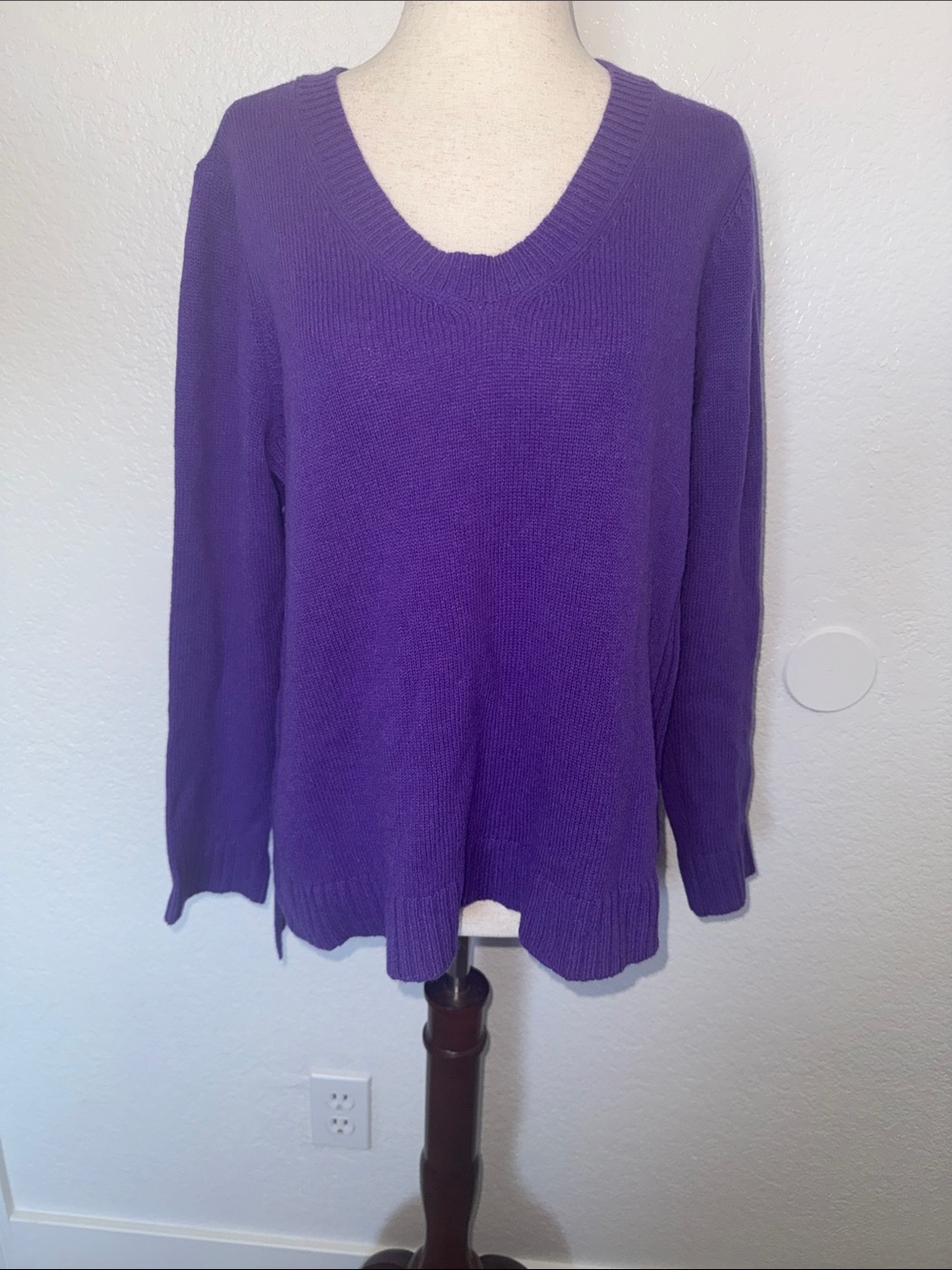 Eileen Fisher Purple Yak Merino Box Sweater Size Small
